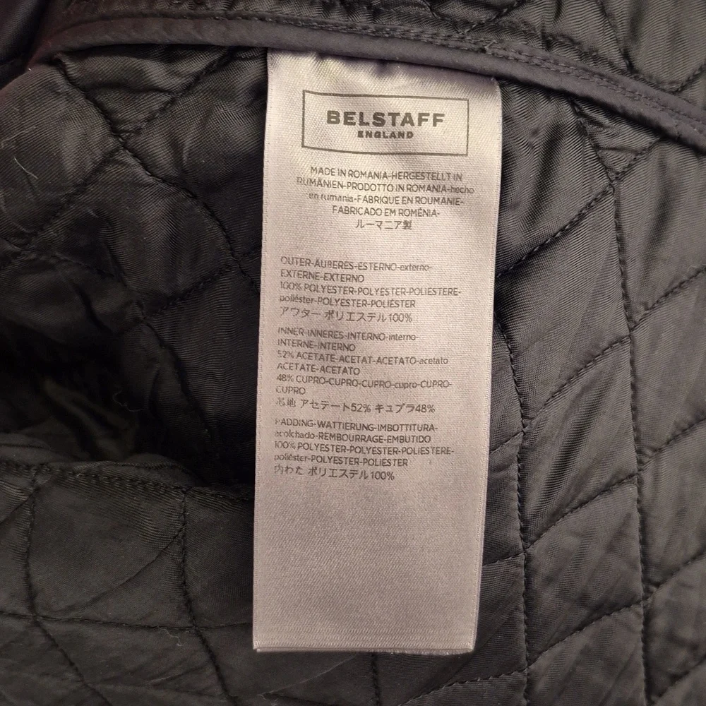 BELSTAFF Romania Black Quilted Sz 54 XL Mens Hunting Style‎ Full Button Vest